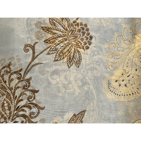 Gorgeous Fabrique' En Italie Floral Scarf Wrap Soft Blue & Brown M/I Italy Vtg - Picture 1 of 5